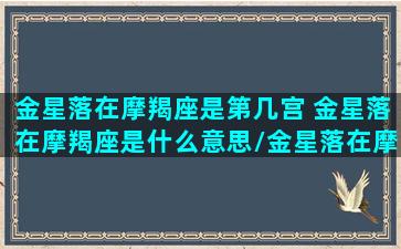 金星落在摩羯座是第几宫 金星落在摩羯座是什么意思/金星落在摩羯座是第几宫 金星落在摩羯座是什么意思-我的网站